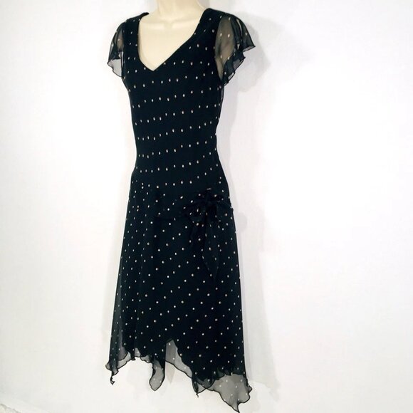 VTG 90’s Jonathan Martin Sz 10 Chiffon Drop Waist Dress Fairy Whimsy Bias Cut - Picture 6 of 14